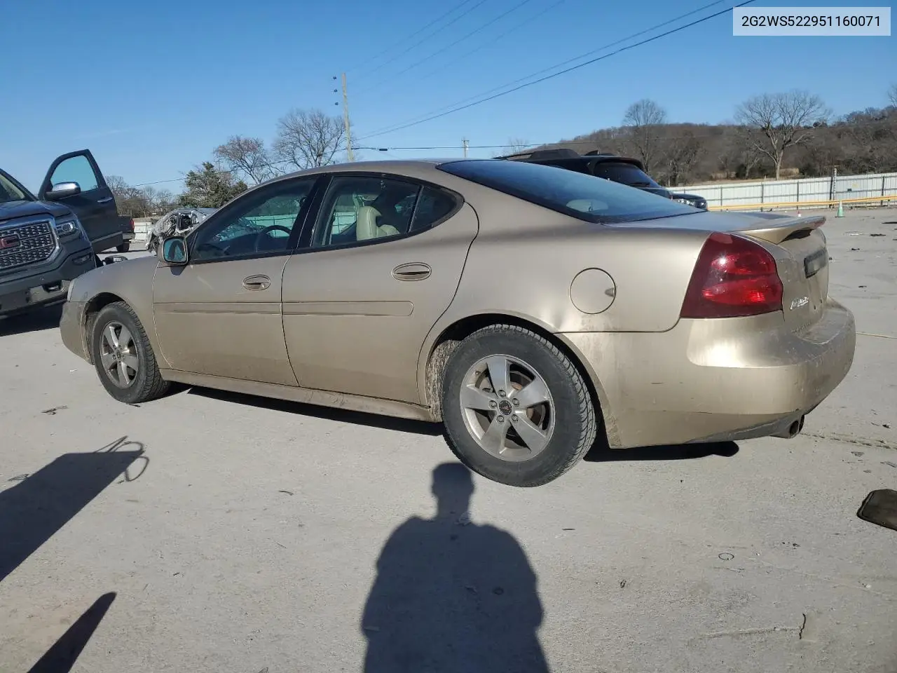 2005 Pontiac Grand Prix Gt VIN: 2G2WS522951160071 Lot: 47428765