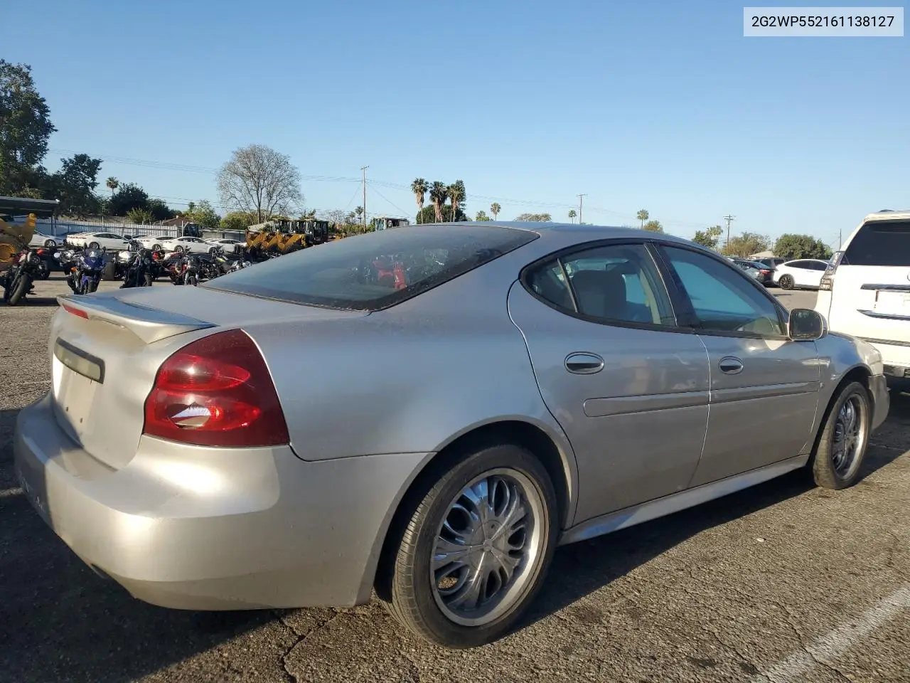 2006 Pontiac Grand Prix VIN: 2G2WP552161138127 Lot: 55696815