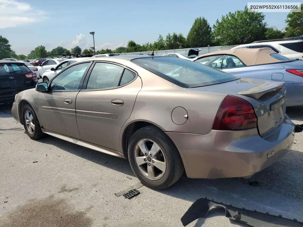 2006 Pontiac Grand Prix VIN: 2G2WP552X61136506 Lot: 62012275