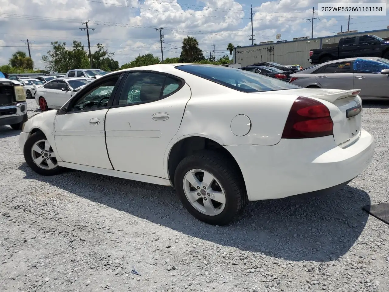 2006 Pontiac Grand Prix VIN: 2G2WP552661161158 Lot: 62341315
