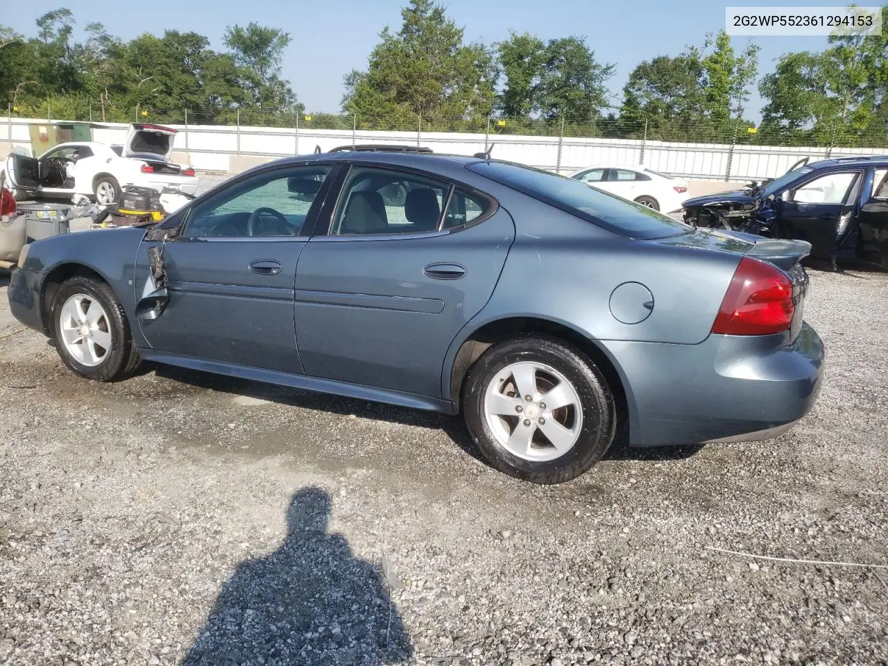 2006 Pontiac Grand Prix VIN: 2G2WP552361294153 Lot: 62405365