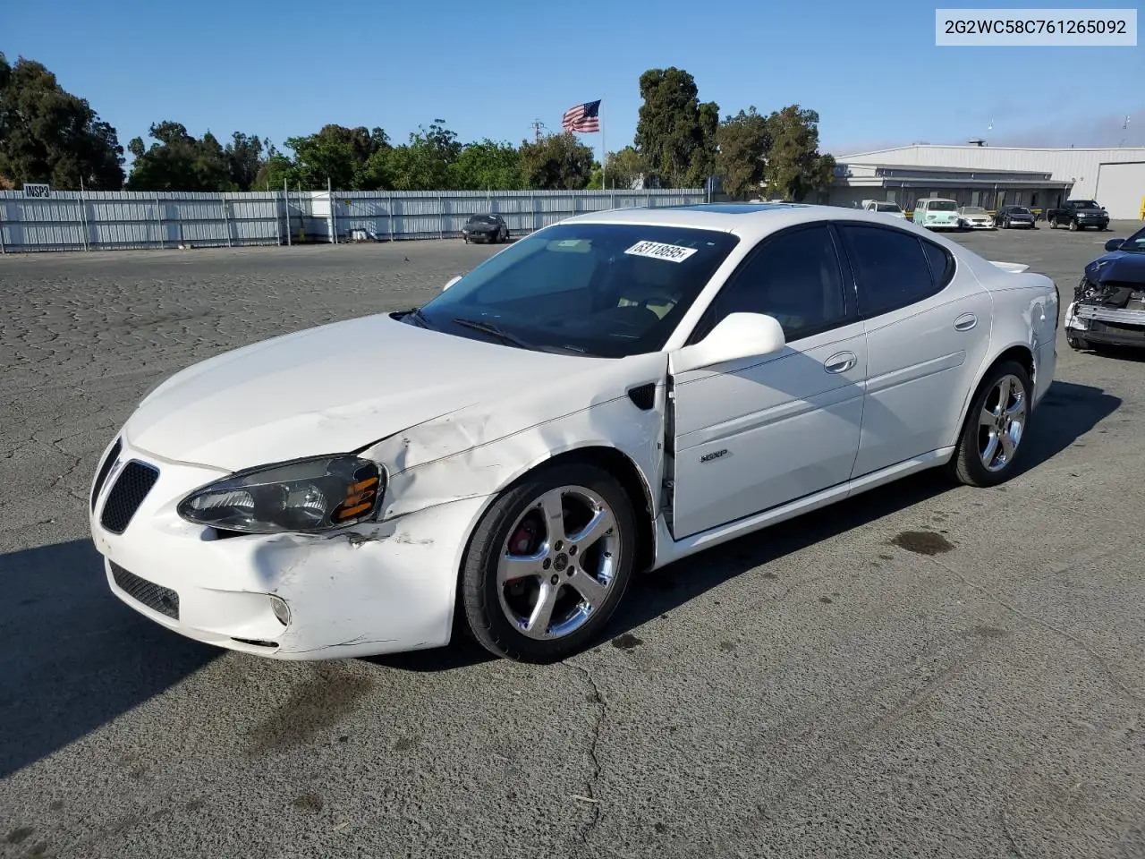 2006 Pontiac Grand Prix Gxp VIN: 2G2WC58C761265092 Lot: 63118695