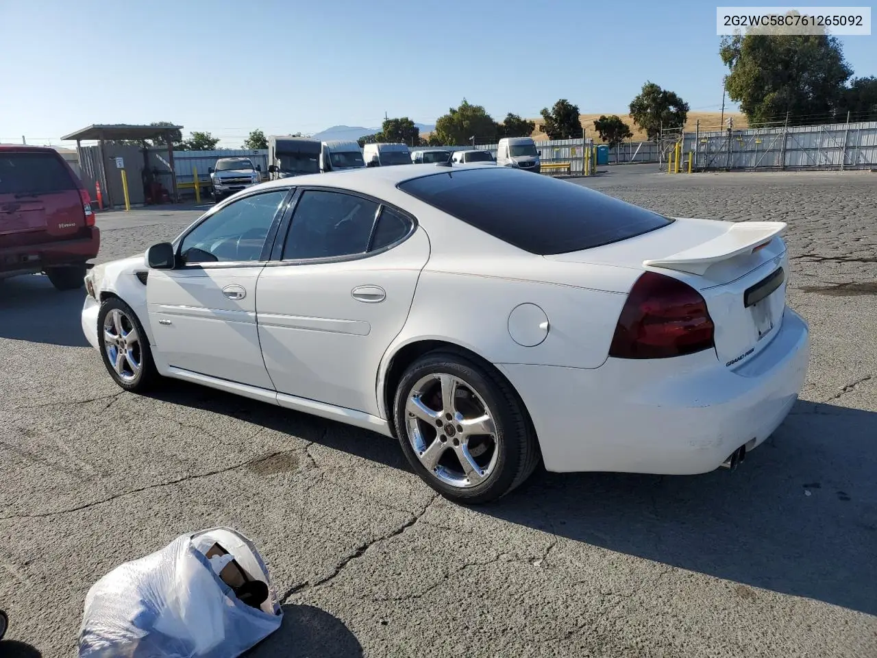 2006 Pontiac Grand Prix Gxp VIN: 2G2WC58C761265092 Lot: 63118695