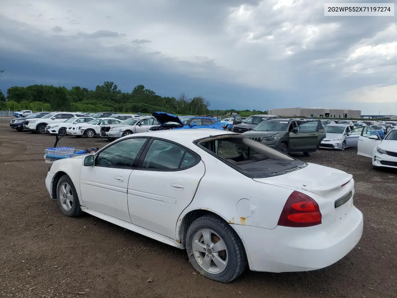 2007 Pontiac Grand Prix VIN: 2G2WP552X71197274 Lot: 61762035