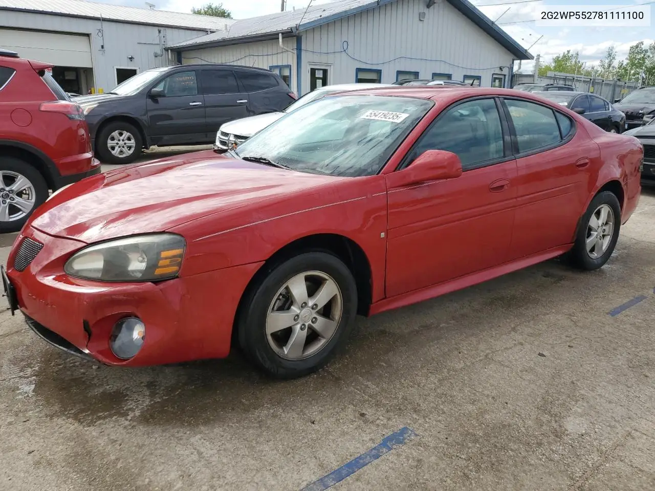 2008 Pontiac Grand Prix VIN: 2G2WP552781111100 Lot: 55419235