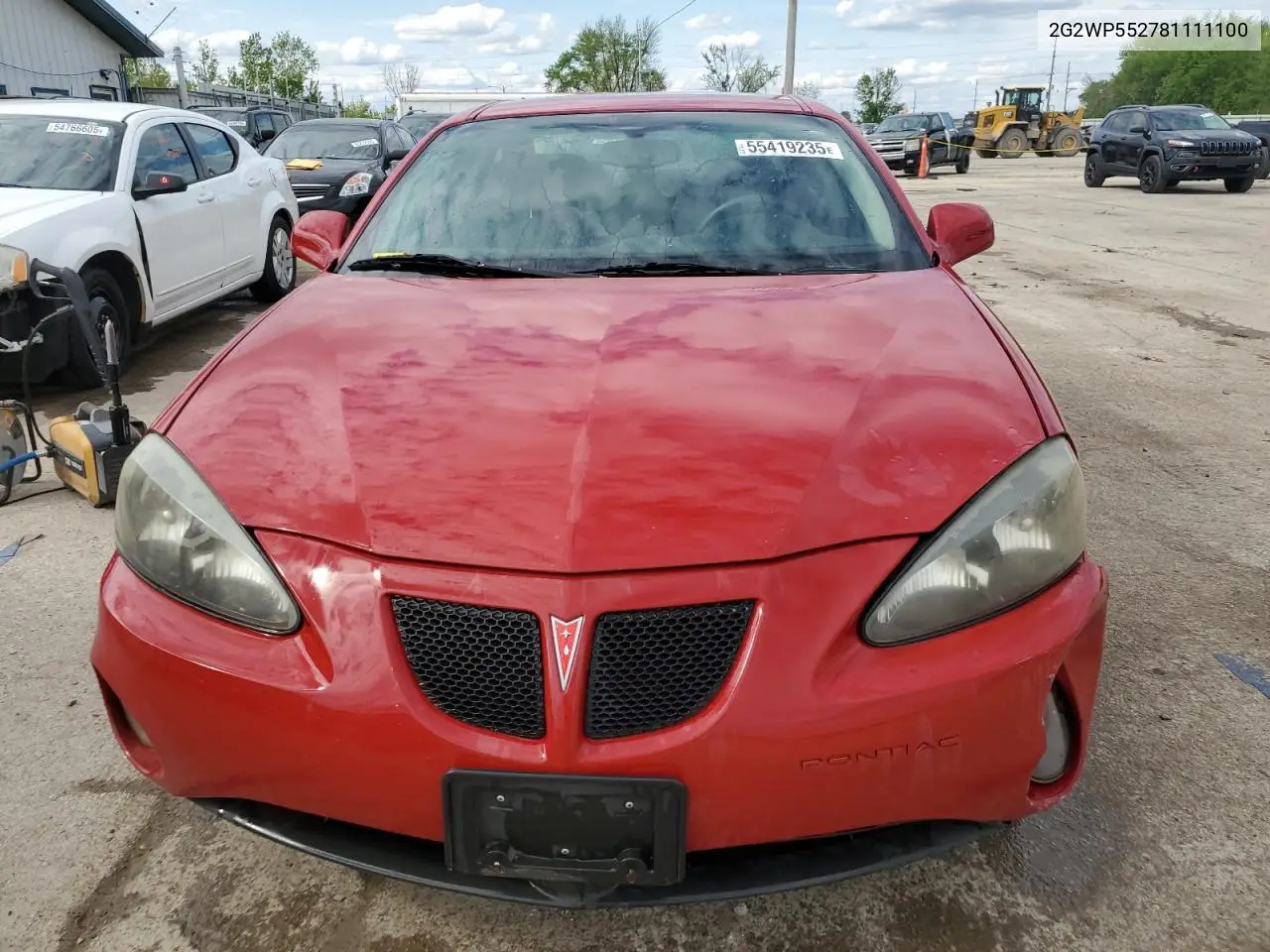 2008 Pontiac Grand Prix VIN: 2G2WP552781111100 Lot: 55419235