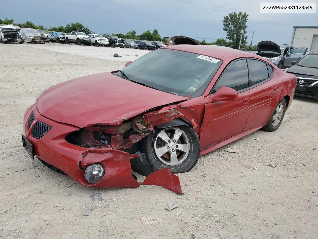 2008 Pontiac Grand Prix VIN: 2G2WP552381123549 Lot: 61133425