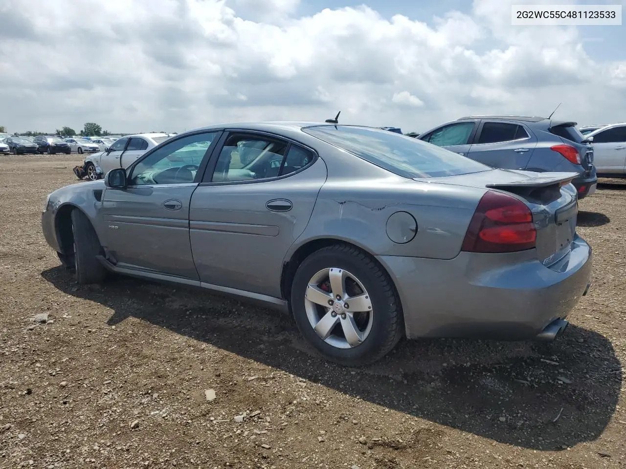 2008 Pontiac Grand Prix Gxp VIN: 2G2WC55C481123533 Lot: 62395445