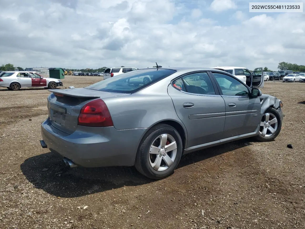 2008 Pontiac Grand Prix Gxp VIN: 2G2WC55C481123533 Lot: 62395445