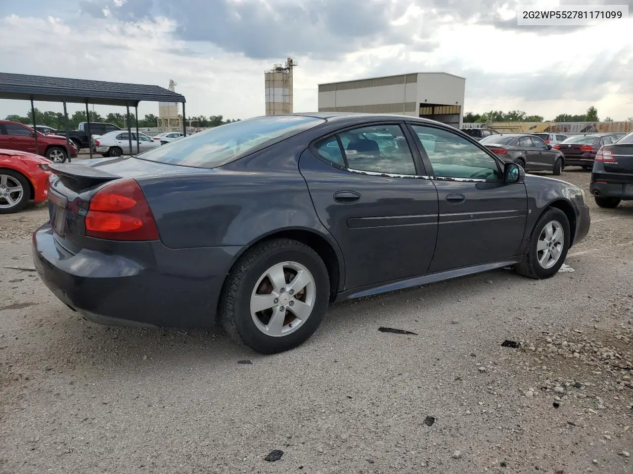 2008 Pontiac Grand Prix VIN: 2G2WP552781171099 Lot: 62634125
