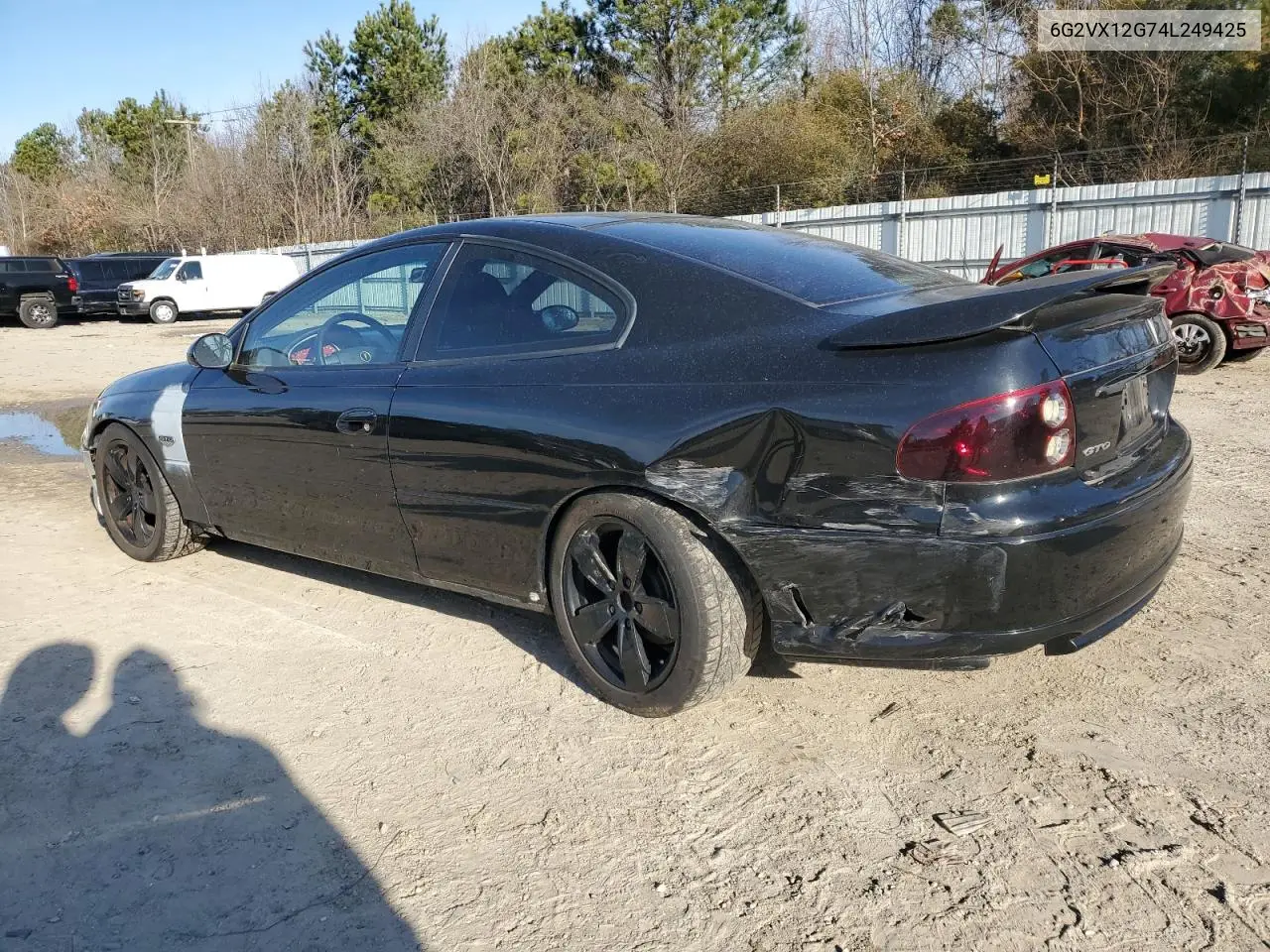 2004 Pontiac Gto VIN: 6G2VX12G74L249425 Lot: 48103235