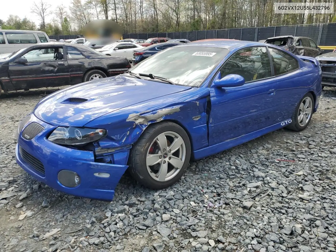 2005 Pontiac Gto VIN: 6G2VX12U55L432796 Lot: 53055995