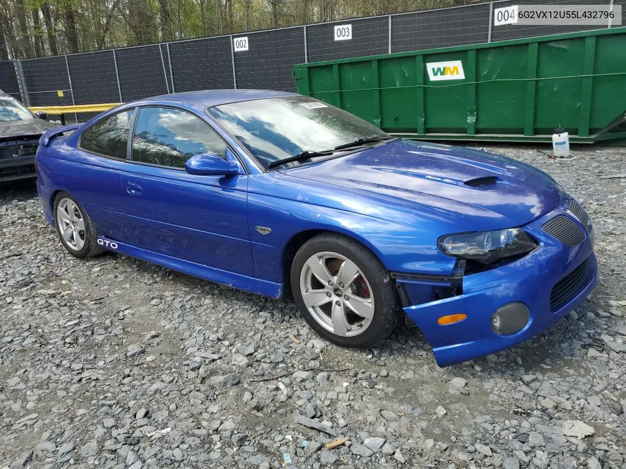 2005 Pontiac Gto VIN: 6G2VX12U55L432796 Lot: 53055995