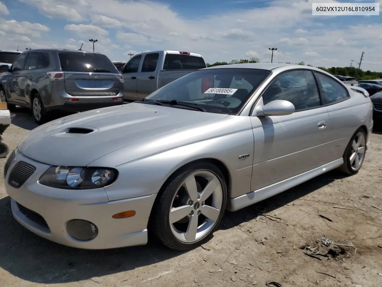 2006 Pontiac Gto VIN: 6G2VX12U16L810954 Lot: 56180085
