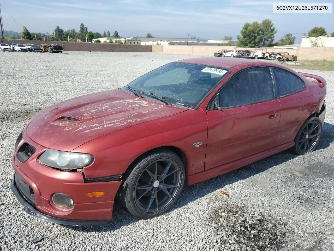 2006 Pontiac Gto VIN: 6G2VX12U26L571270 Lot: 60539995