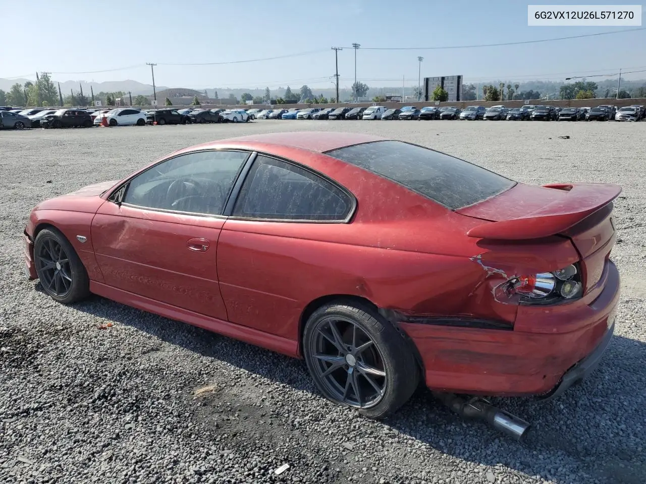 2006 Pontiac Gto VIN: 6G2VX12U26L571270 Lot: 60539995