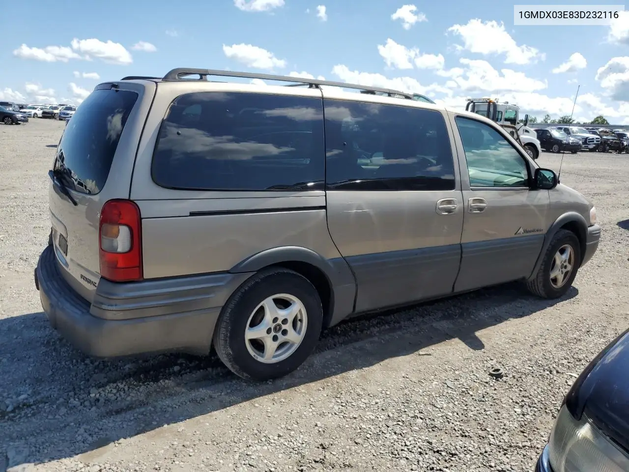 2003 Pontiac Montana VIN: 1GMDX03E83D232116 Lot: 60672225