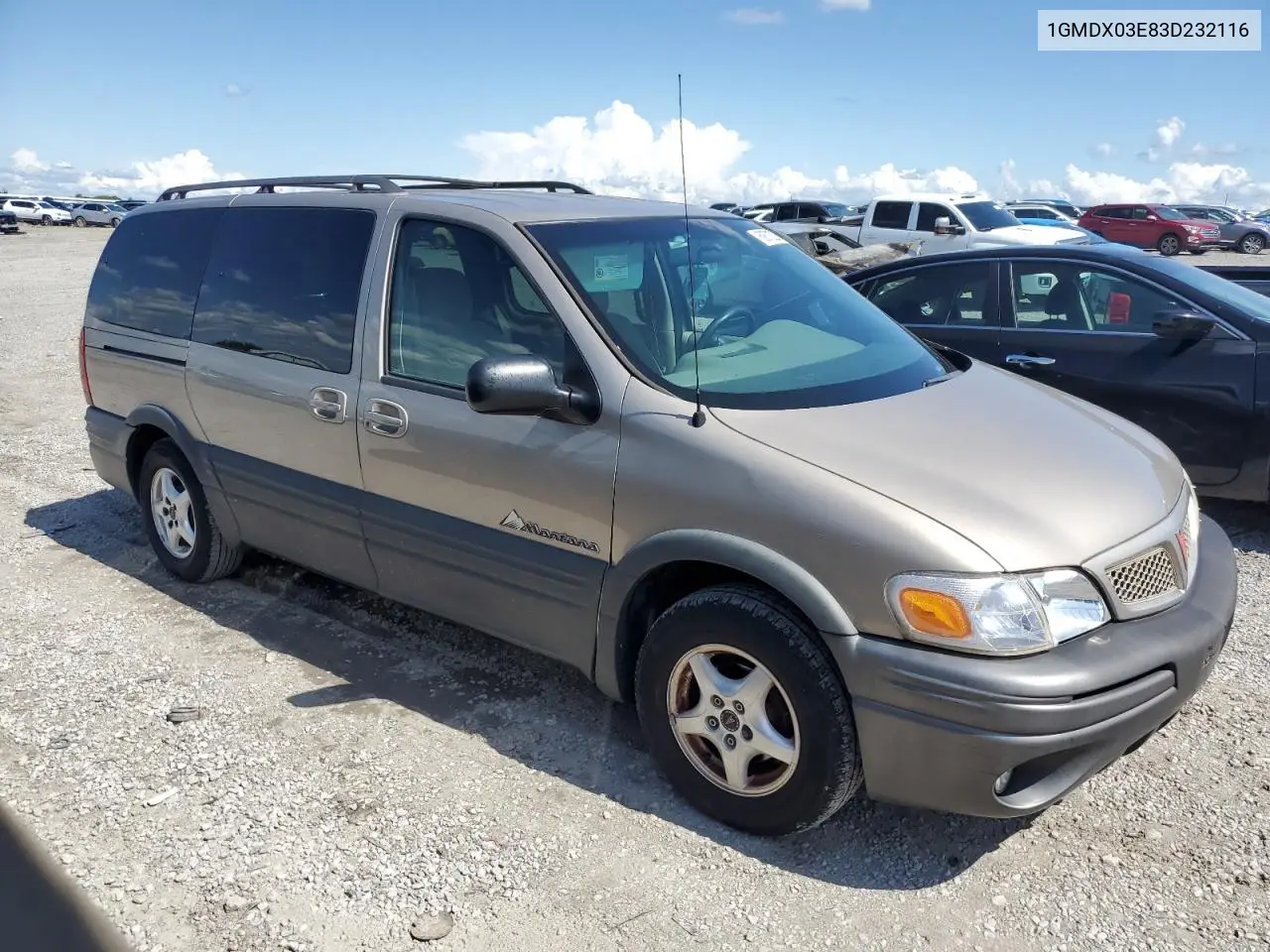 2003 Pontiac Montana VIN: 1GMDX03E83D232116 Lot: 60672225