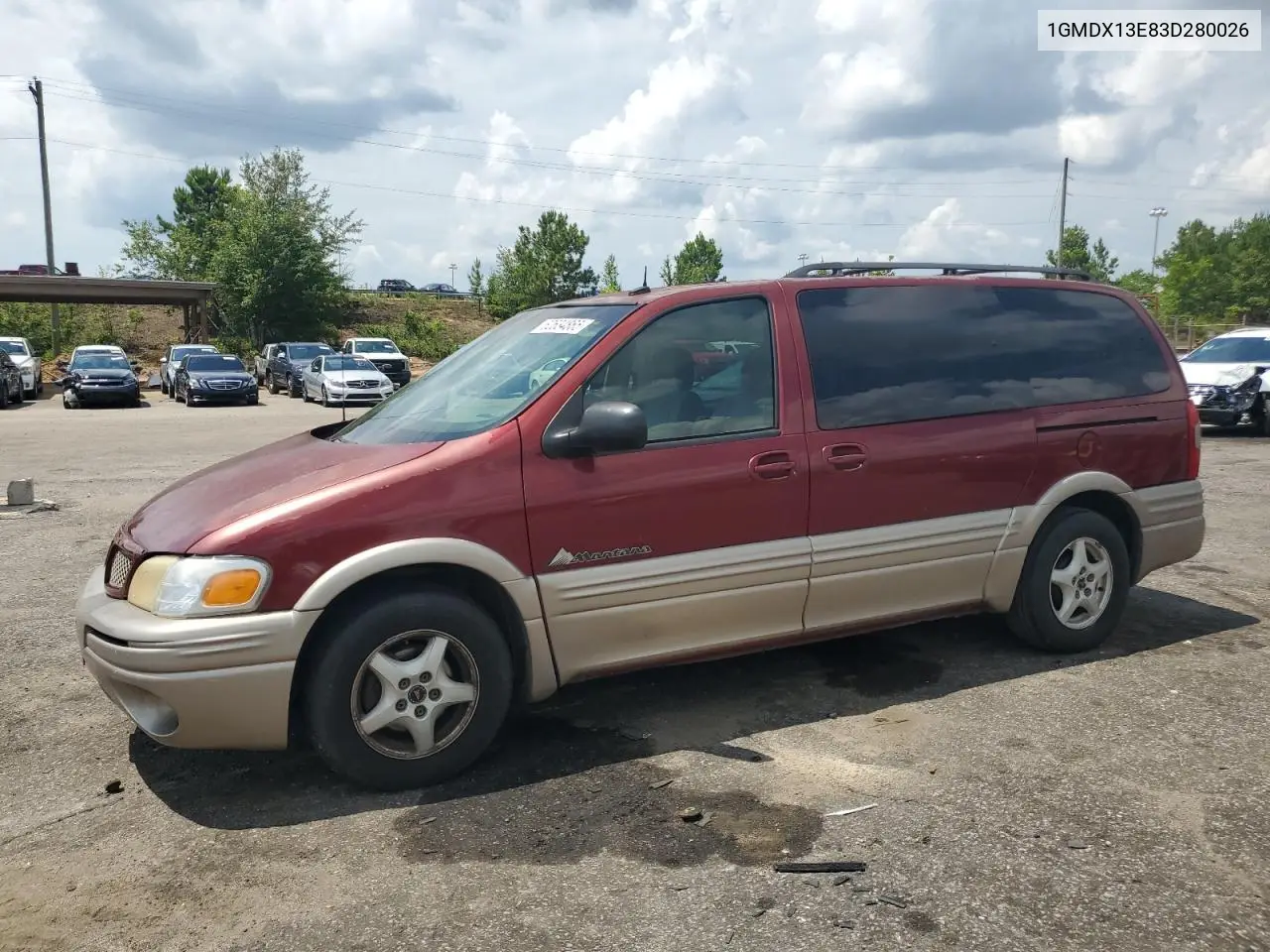 2003 Pontiac Montana Luxury VIN: 1GMDX13E83D280026 Lot: 62634865