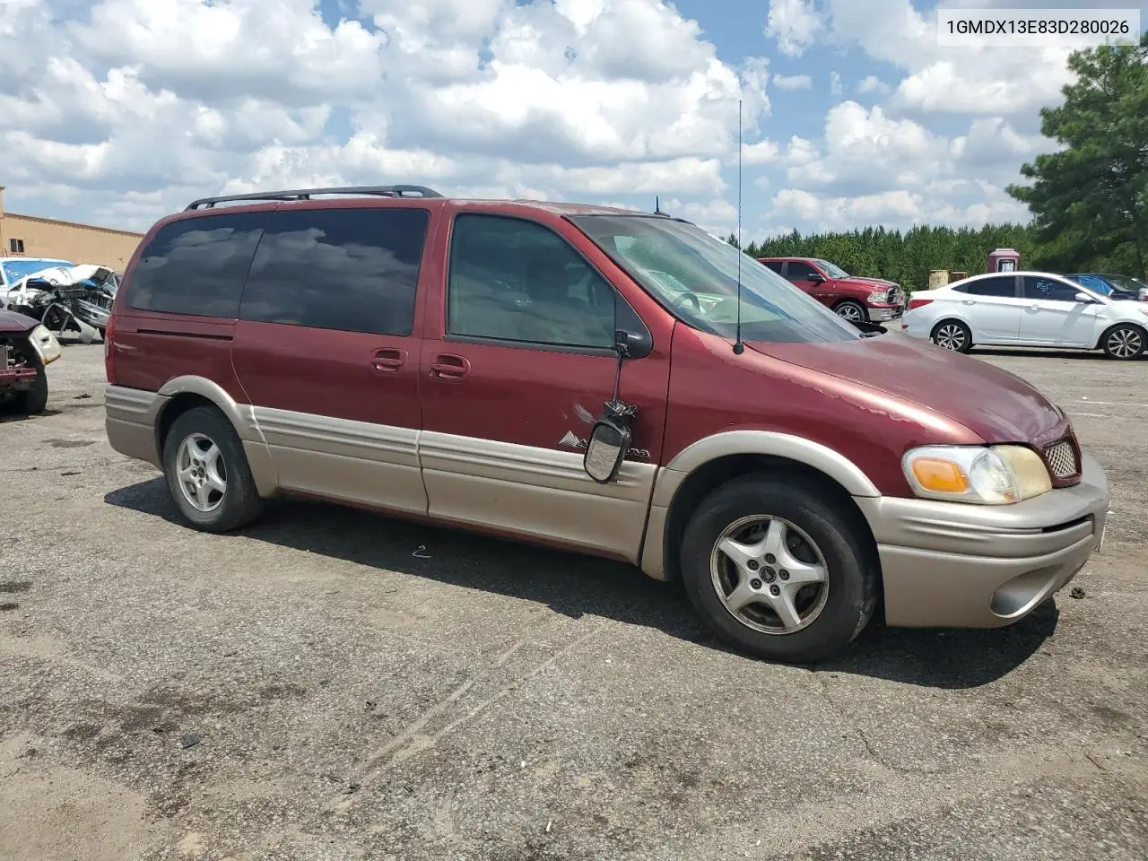 2003 Pontiac Montana Luxury VIN: 1GMDX13E83D280026 Lot: 62634865
