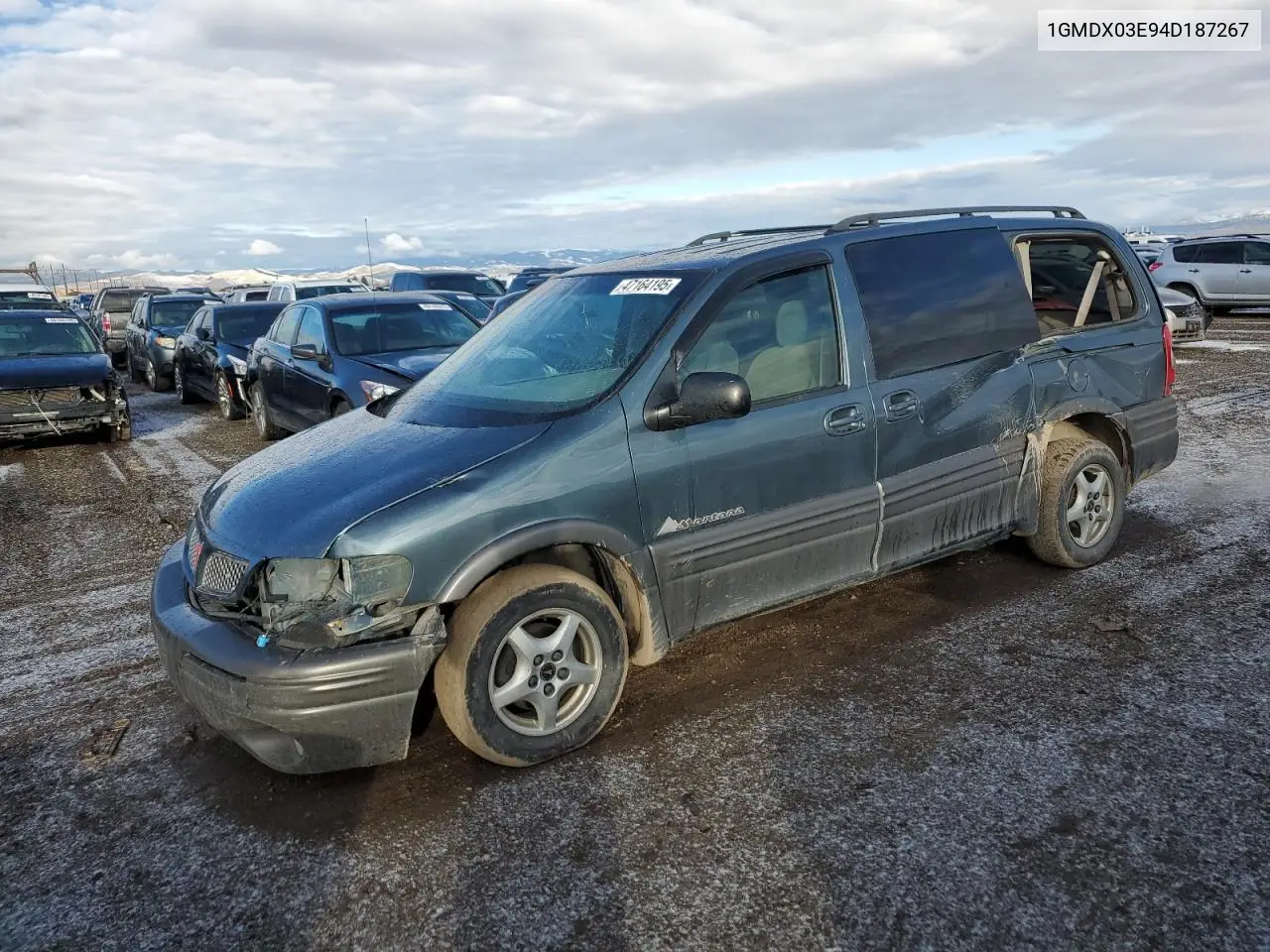 2004 Pontiac Montana VIN: 1GMDX03E94D187267 Lot: 47164195