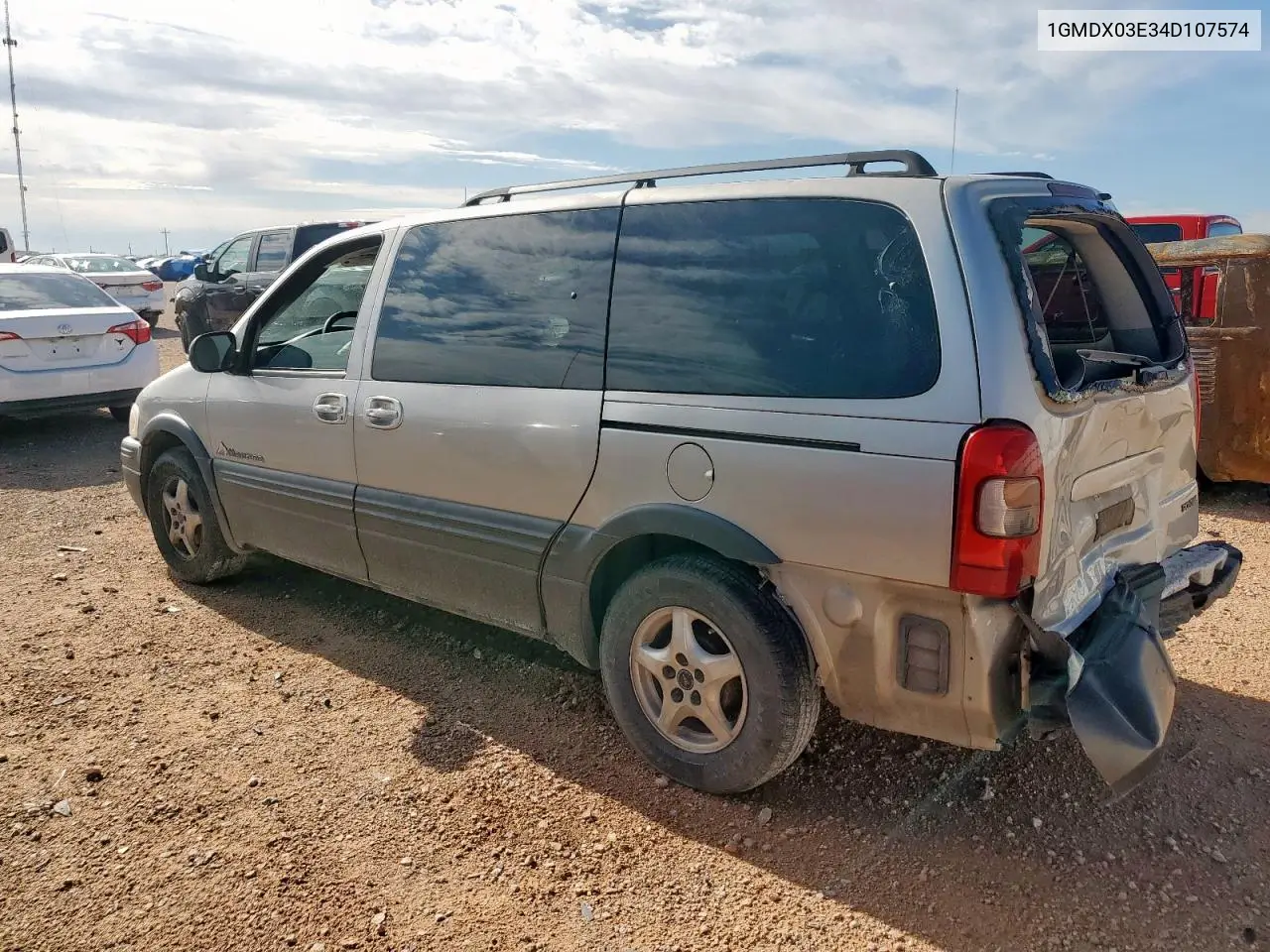 2004 Pontiac Montana VIN: 1GMDX03E34D107574 Lot: 60318725