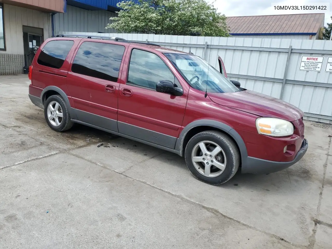 2005 Pontiac Montana Sv6 VIN: 1GMDV33L15D291422 Lot: 55862675