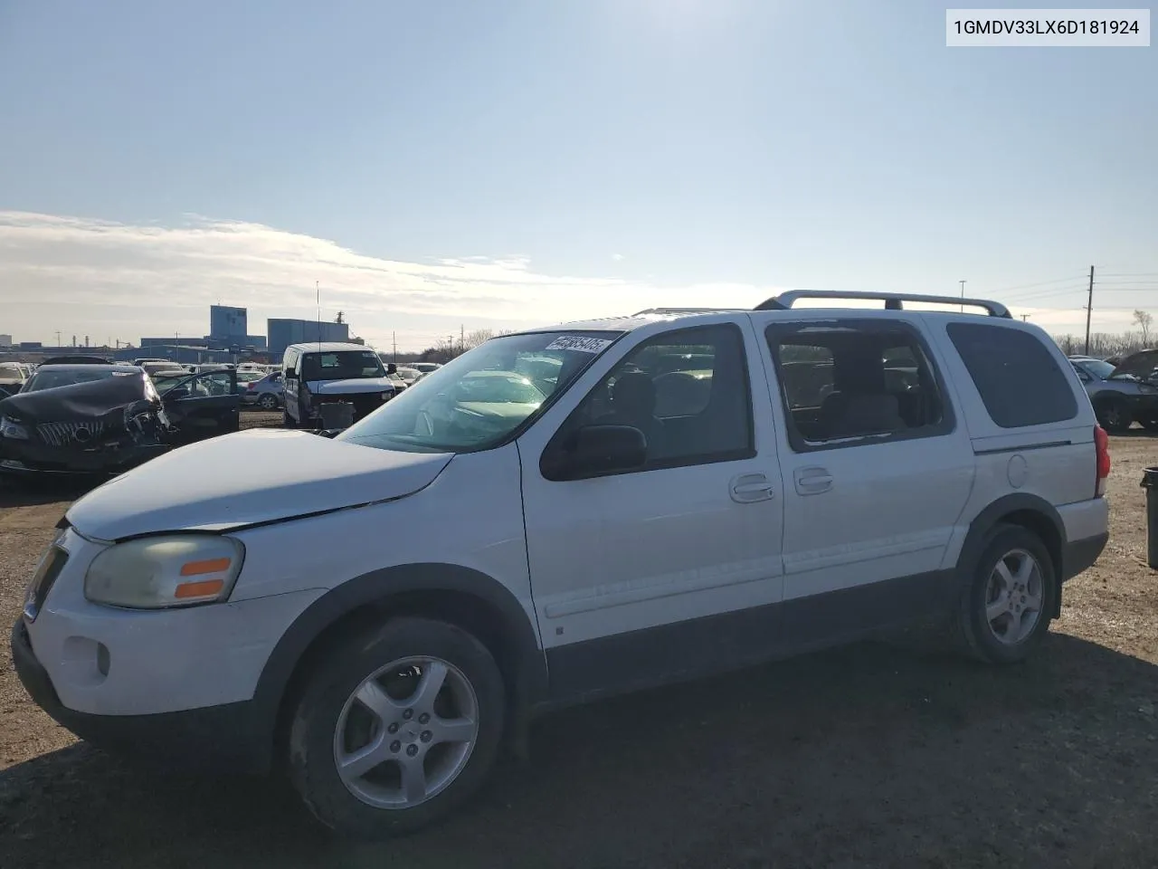 2006 Pontiac Montana Sv6 VIN: 1GMDV33LX6D181924 Lot: 42585405