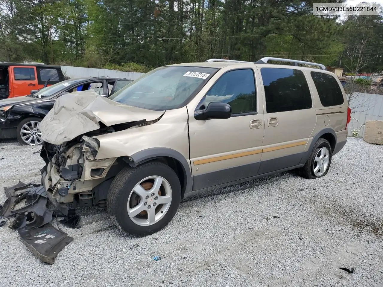 2006 Pontiac Montana Sv6 VIN: 1GMDV33L56D221844 Lot: 51757215