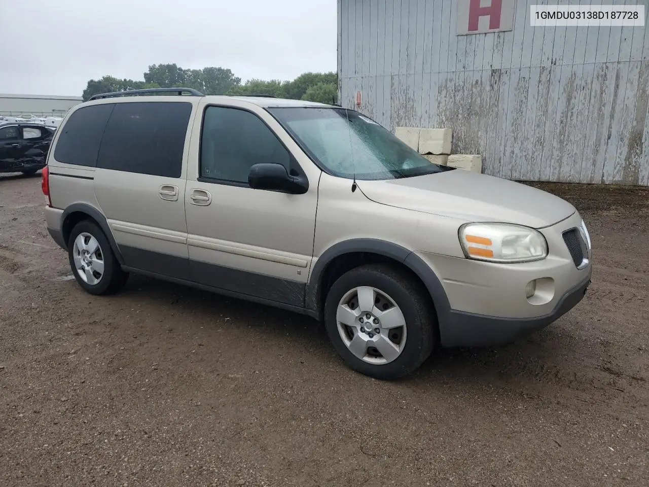 2008 Pontiac Montana Sv6 VIN: 1GMDU03138D187728 Lot: 60930725