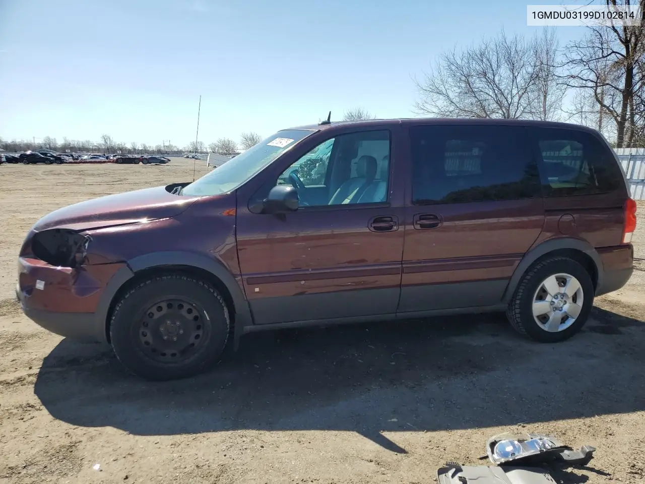 2009 Pontiac Montana Sv6 VIN: 1GMDU03199D102814 Lot: 53783475