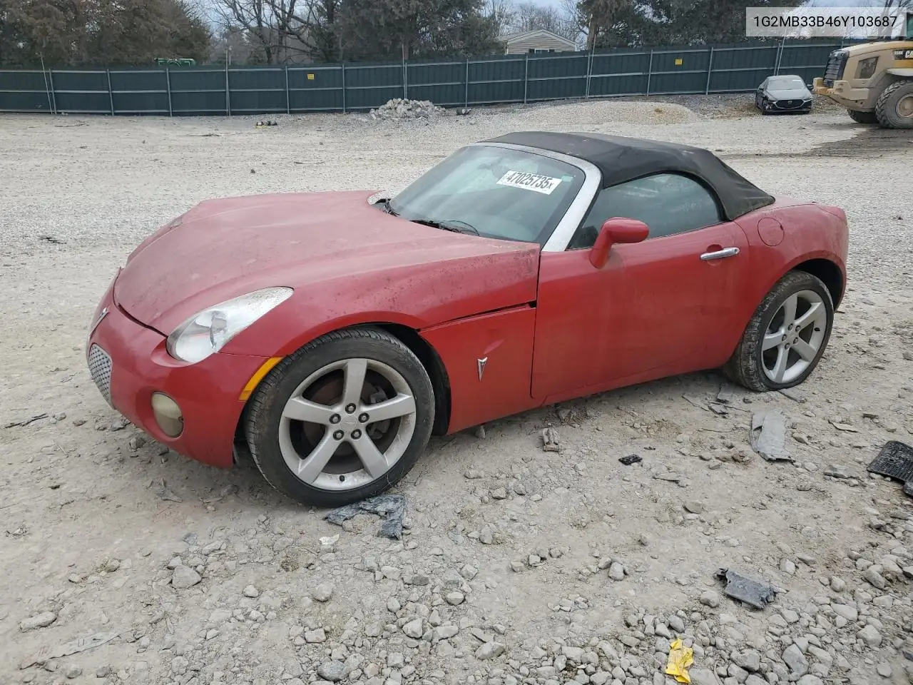 2006 Pontiac Solstice VIN: 1G2MB33B46Y103687 Lot: 47025735
