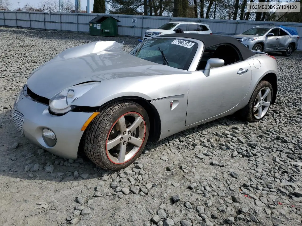 2006 Pontiac Solstice VIN: 1G2MB33B96Y104138 Lot: 48909975