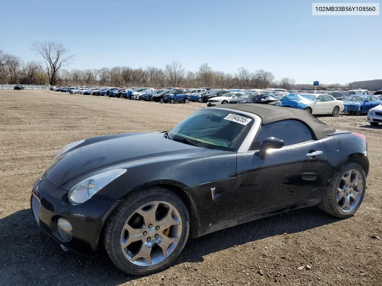 2006 Pontiac Solstice VIN: 1G2MB33B56Y108560 Lot: 51945255