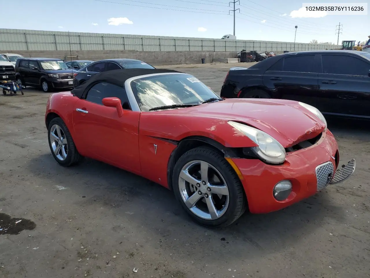 2006 Pontiac Solstice VIN: 1G2MB35B76Y116236 Lot: 53448785
