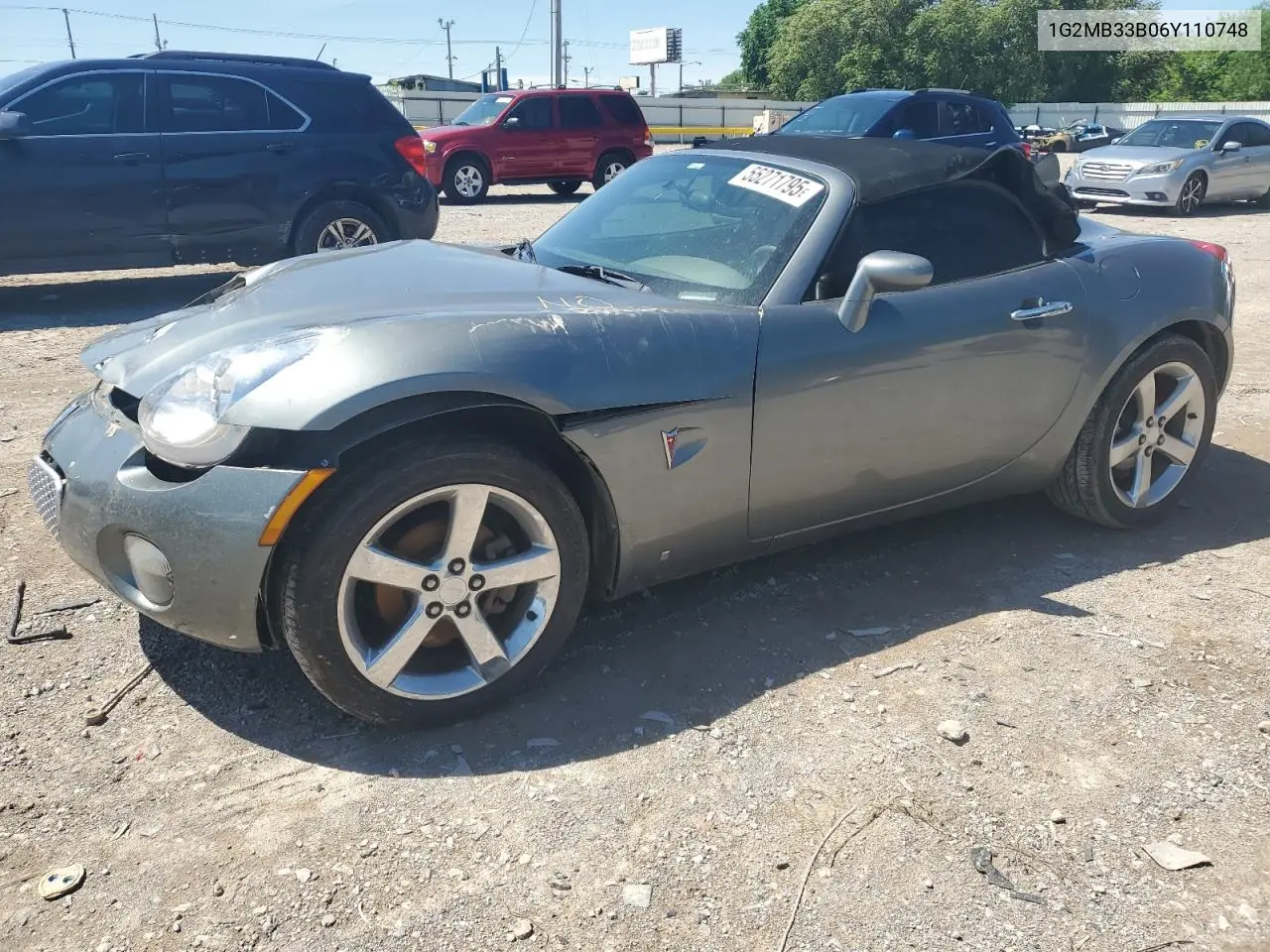 2006 Pontiac Solstice VIN: 1G2MB33B06Y110748 Lot: 55271795