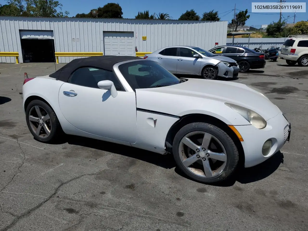 2006 Pontiac Solstice VIN: 1G2MB35B26Y119691 Lot: 62393485