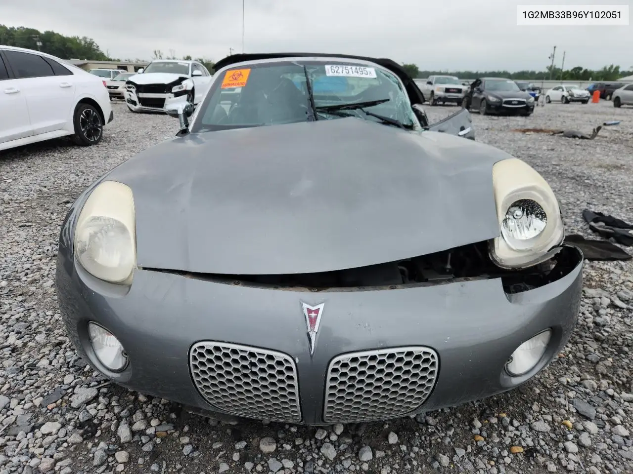2006 Pontiac Solstice VIN: 1G2MB33B96Y102051 Lot: 62751495