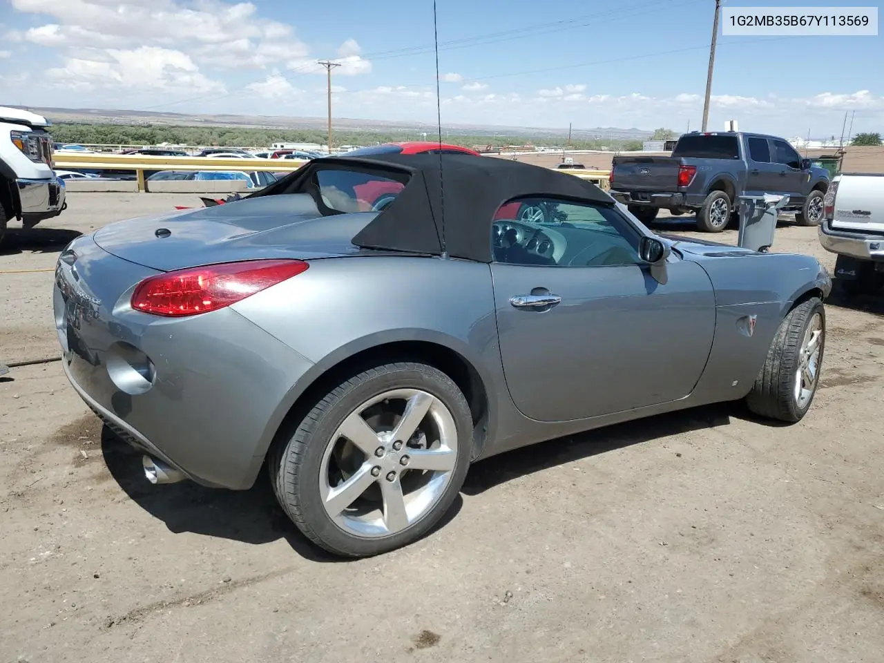 2007 Pontiac Solstice VIN: 1G2MB35B67Y113569 Lot: 54827865