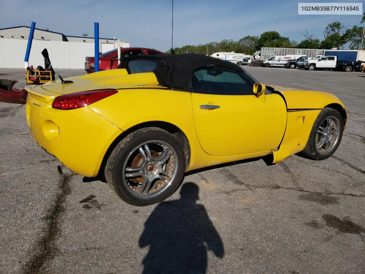 2007 Pontiac Solstice VIN: 1G2MB35B77Y116545 Lot: 55688935
