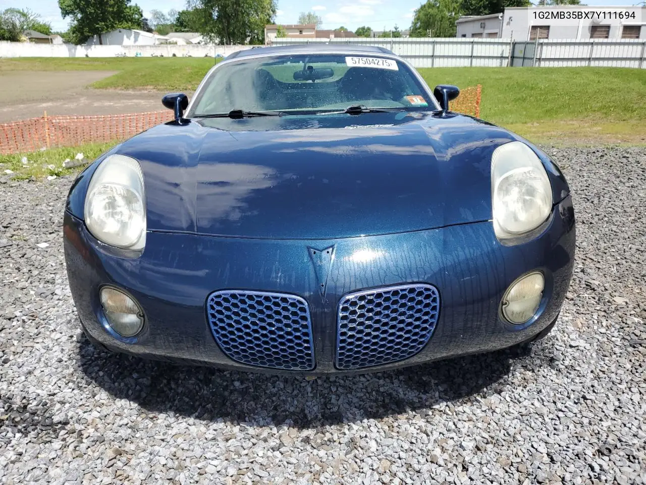 2007 Pontiac Solstice VIN: 1G2MB35BX7Y111694 Lot: 57504275