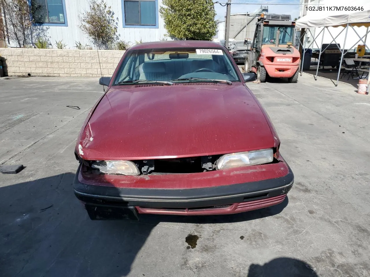 1991 Pontiac Sunbird Le VIN: 1G2JB11K7M7603646 Lot: 79026564