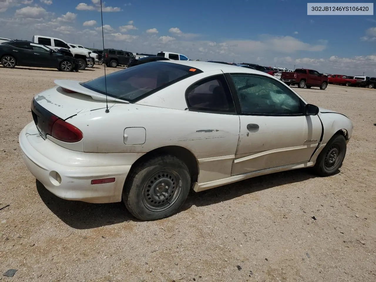 2000 Pontiac Sunfire Se VIN: 3G2JB1246YS106420 Lot: 55971035