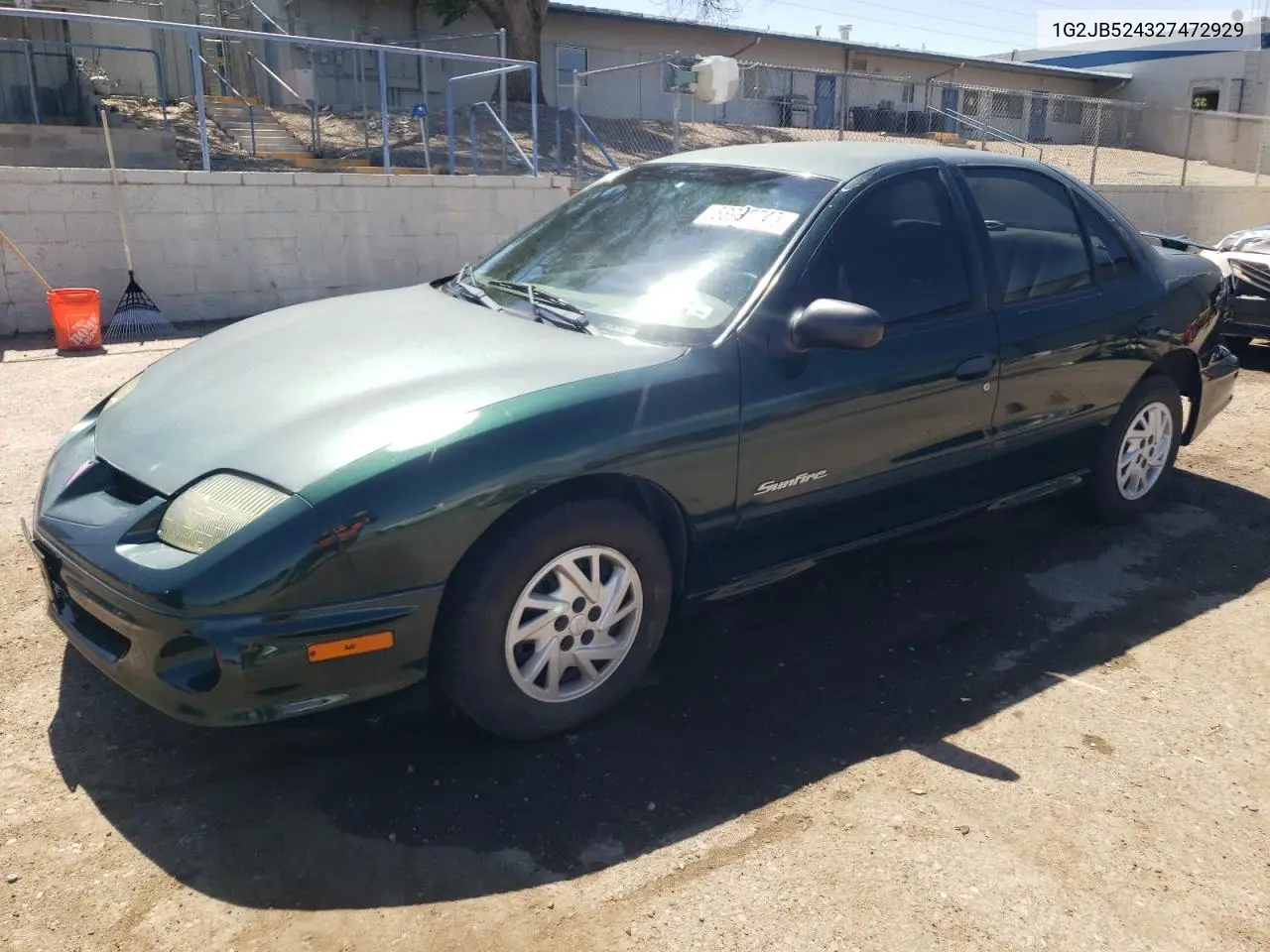 2002 Pontiac Sunfire Se VIN: 1G2JB524327472929 Lot: 58992345