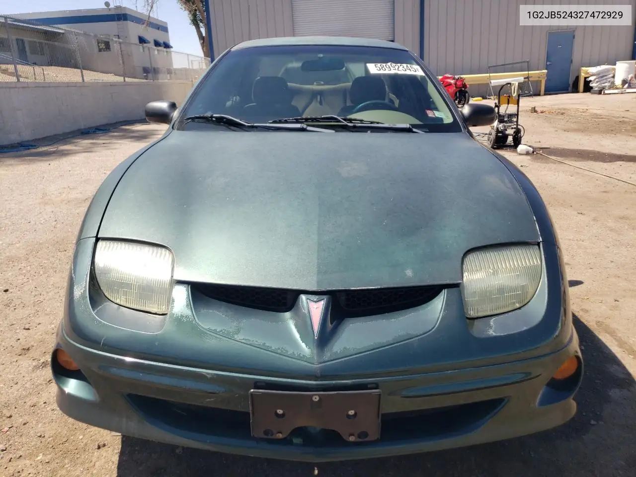 2002 Pontiac Sunfire Se VIN: 1G2JB524327472929 Lot: 58992345
