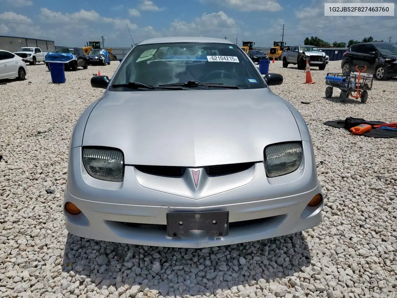 2002 Pontiac Sunfire Se VIN: 1G2JB52F827463760 Lot: 62104215