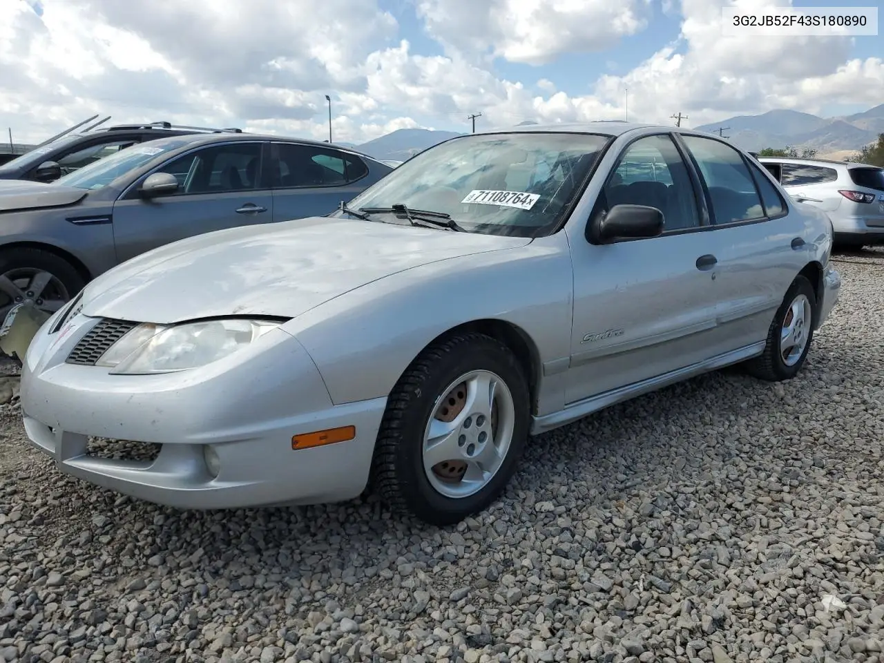 2004 Pontiac Sunfire Sl VIN: 3G2JB52F43S180890 Lot: 57124175