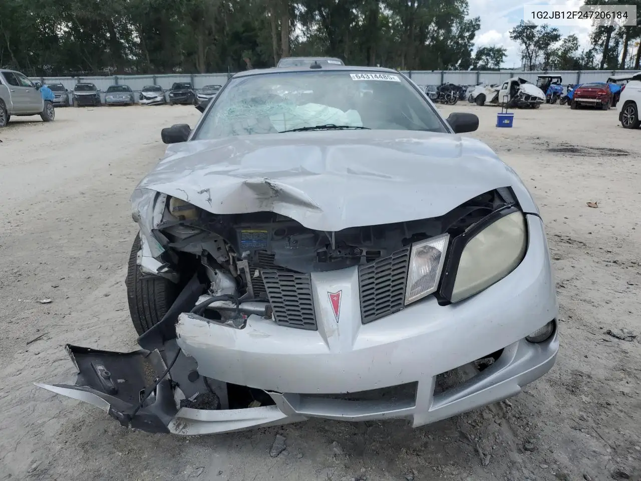 2004 Pontiac Sunfire VIN: 1G2JB12F247206184 Lot: 64314485