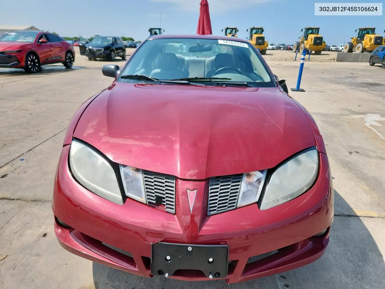 2005 Pontiac Sunfire VIN: 3G2JB12F45S106624 Lot: 58767515