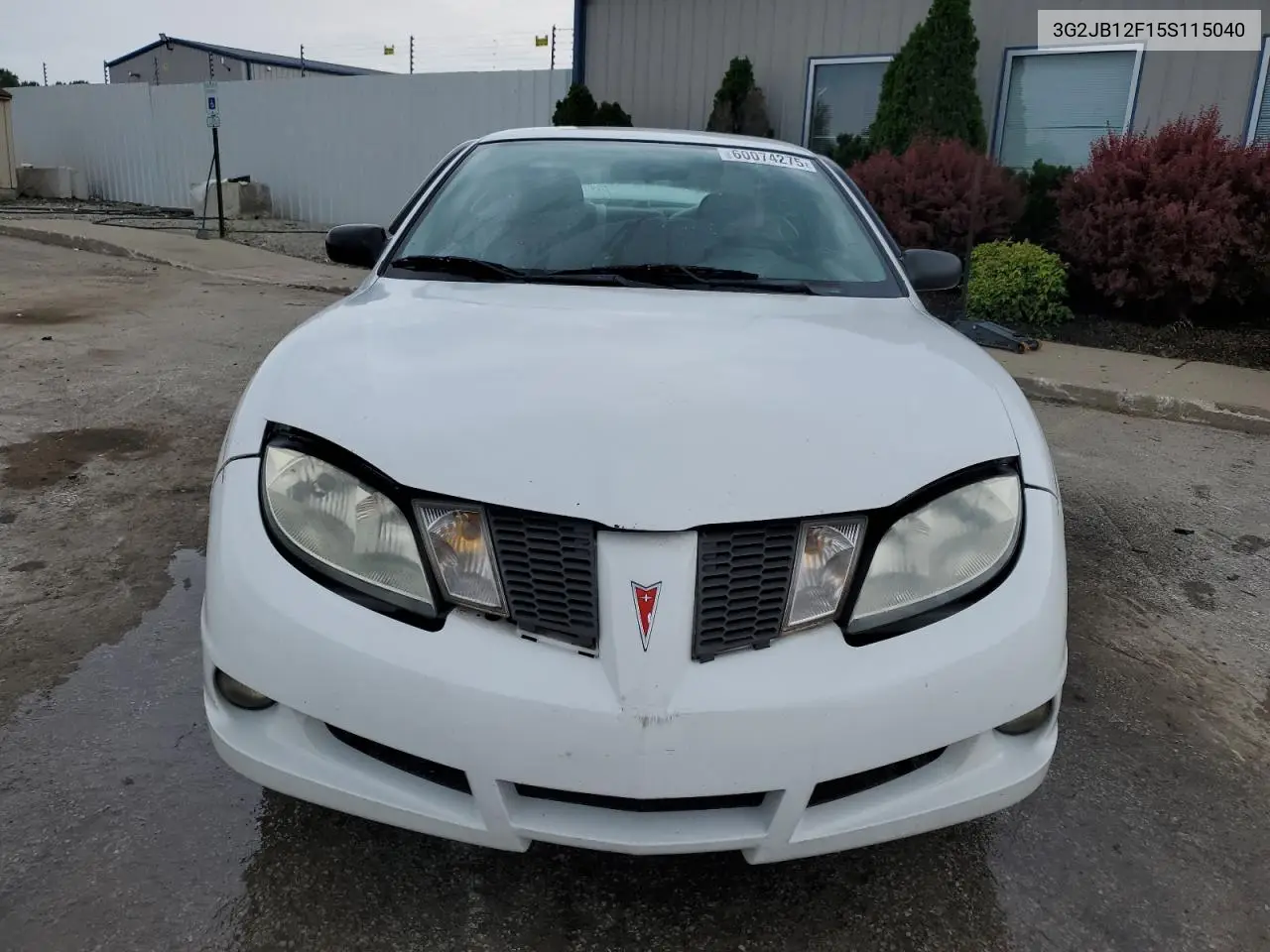 2005 Pontiac Sunfire VIN: 3G2JB12F15S115040 Lot: 60074275
